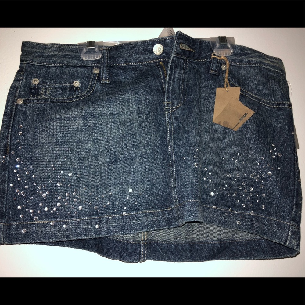 Rhinestone embellished mini skirt